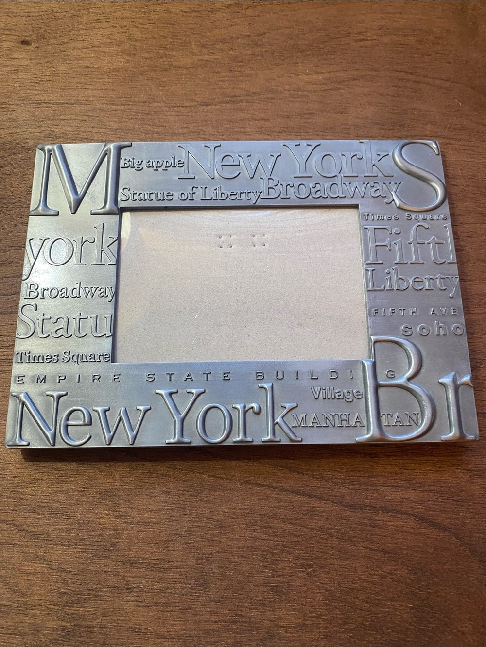 New York Silver Photo Frame - City Word Art